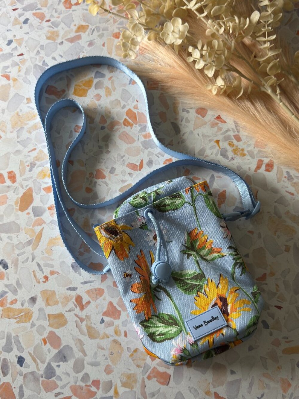 Vera Bradley | Water Bottle Crossbody Carrier Bag | Sunflower Sky Floral
